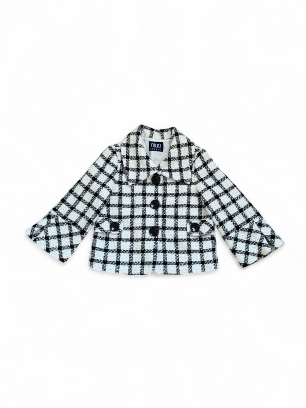 Classic Black & White Plaid Blazer Jacket by